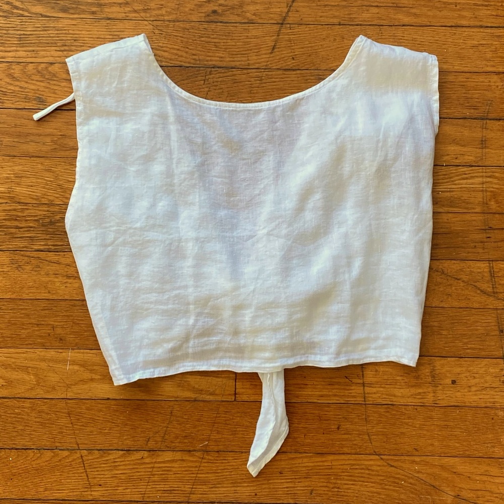 White Linen Lou & Grey Top